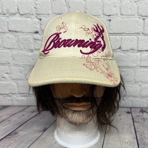 Browning Hat Strap Back Yellow Women Cap One Size Fits All Embroidered Logo Cute